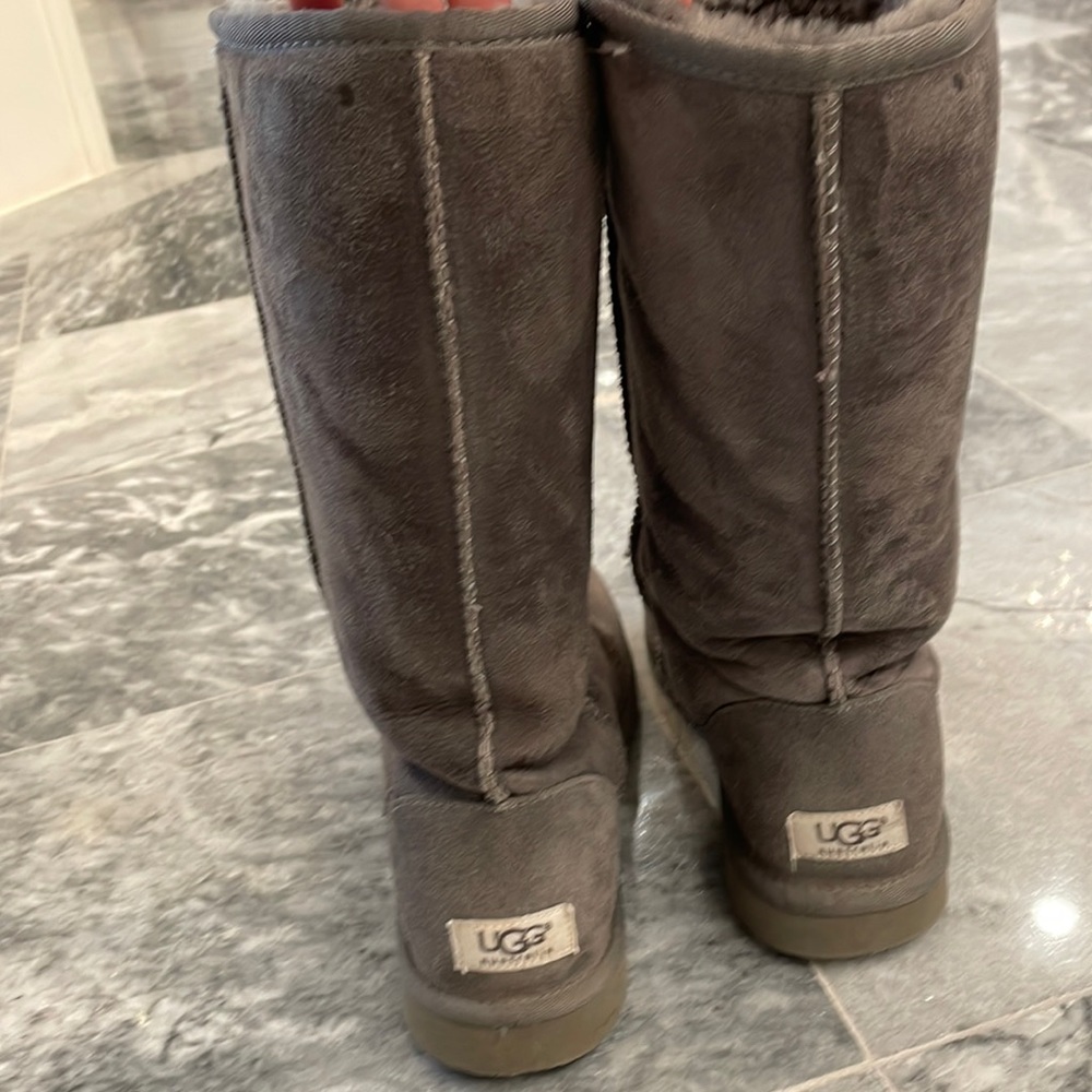 UGG grey suede fur lined boots.8M